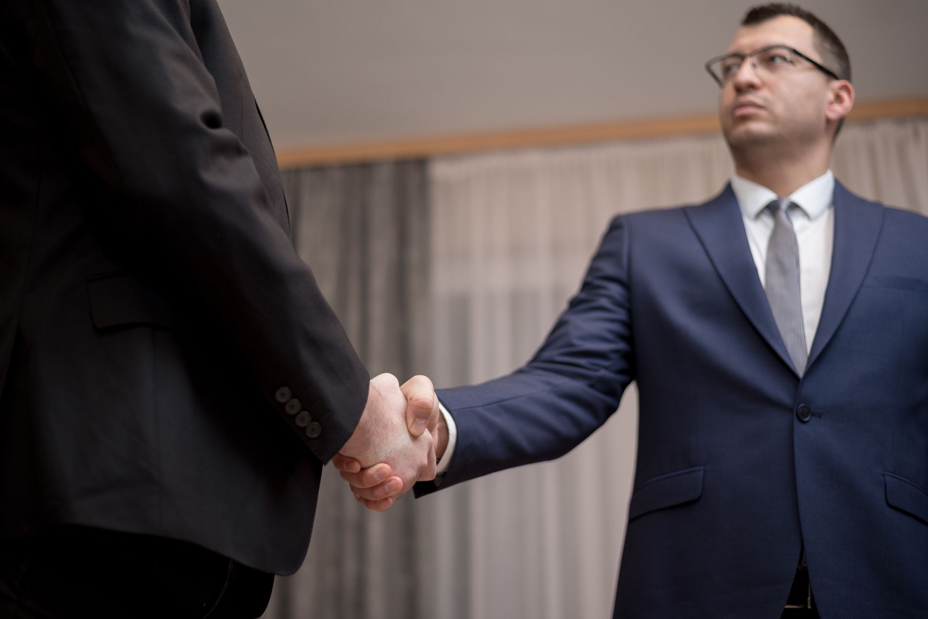 Group of business professionals aligning on corporate partnership